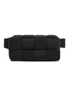 Cassette Padding Intrecciato Belt Bag Black - BOTTEGA VENETA - BALAAN 1