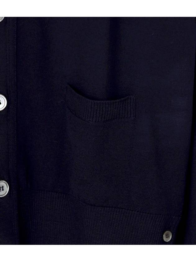 Men's Sustainable Classic Diagonal Wool Cardigan Navy - THOM BROWNE - BALAAN 9