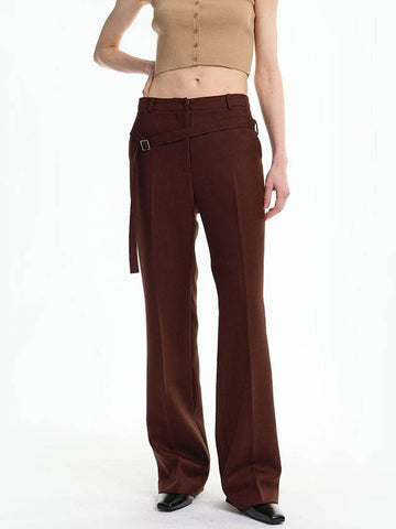 BELTED BOOT CUT TROUSERS_2colors - MAGJAY - BALAAN 1