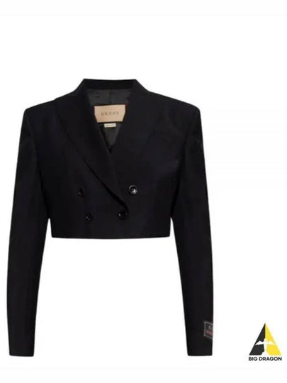 Wool Mohair Cropped Jacket Black - GUCCI - BALAAN 2