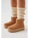 Classic Mini Platform Suede Winter Boots Chestnut - UGG - BALAAN 5