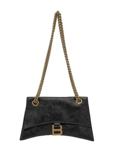 Small Crush Chain Shoulder Bag Black - BALENCIAGA - BALAAN 1