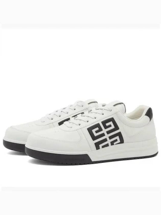 G4 Logo Calfskin Low-Top Sneakers Black White - GIVENCHY - BALAAN 2