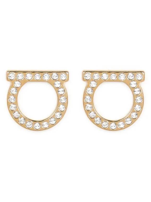 Ferragamo gold Gancini crystal L earrings 76 0122 0696573 - SALVATORE FERRAGAMO - BALAAN 1