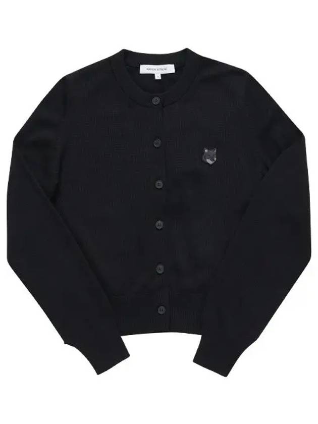 Bold Fox Head Patch Regular Cardigan Black - MAISON KITSUNE - BALAAN 3