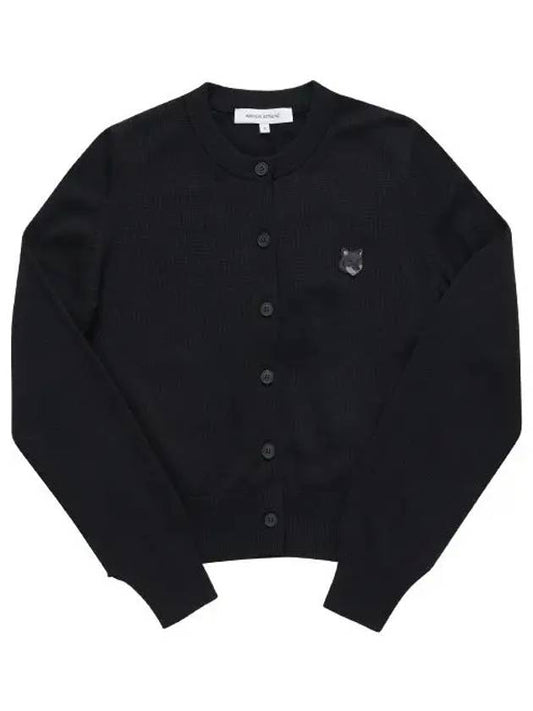 Bold Fox Head Patch Regular Cardigan Black - MAISON KITSUNE - BALAAN 2