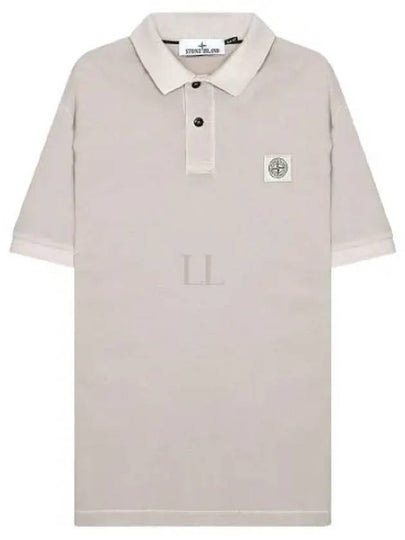 Men's Logo Patch Short Sleeve Polo Shirt Dove Grey - STONE ISLAND - BALAAN 2