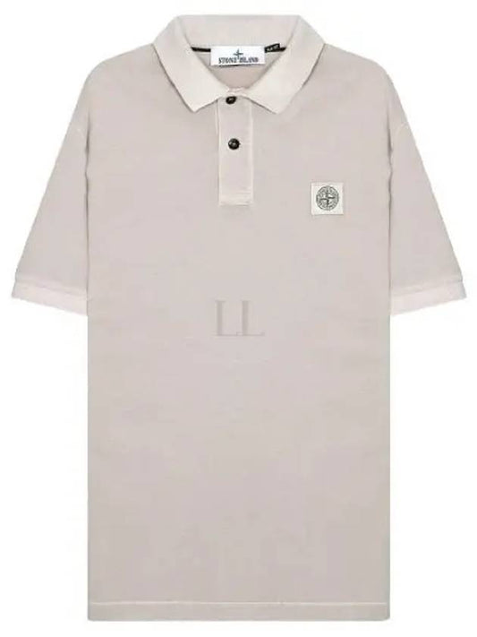 Men's Logo Patch Short Sleeve Polo Shirt Dove Grey - STONE ISLAND - BALAAN 2