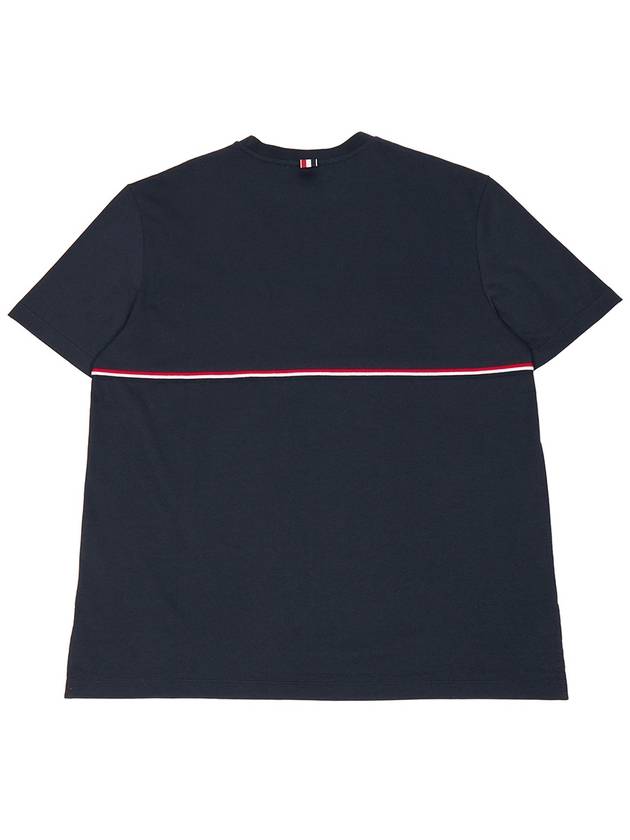 Midweight Jersey Short Sleeve T-Shirt Navy - THOM BROWNE - BALAAN 3