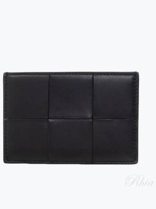 Intrecciato Lambskin Calfskin Card Wallet Black - BOTTEGA VENETA - BALAAN 2