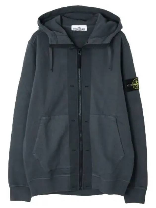 Wappen Patch Cotton Fleece Zip Up Hoodie Lead Gray - STONE ISLAND - BALAAN 2