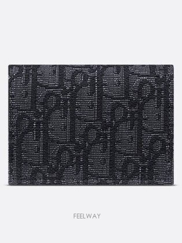 Business Card Wallet Black Dior Oblique Jacquard - DIOR - BALAAN 4