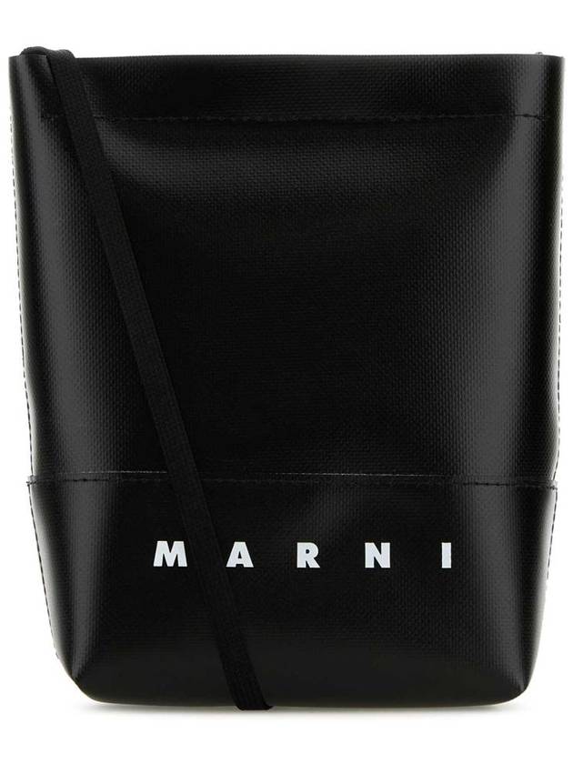 Logo Print Shoelace Strap Cross Bag Black - MARNI - BALAAN 2