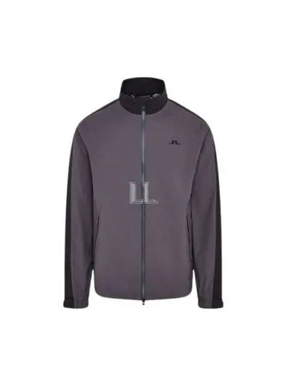 Men's Theo Rain Zip-Up Jacket Black Asphalt - J.LINDEBERG - BALAAN 2