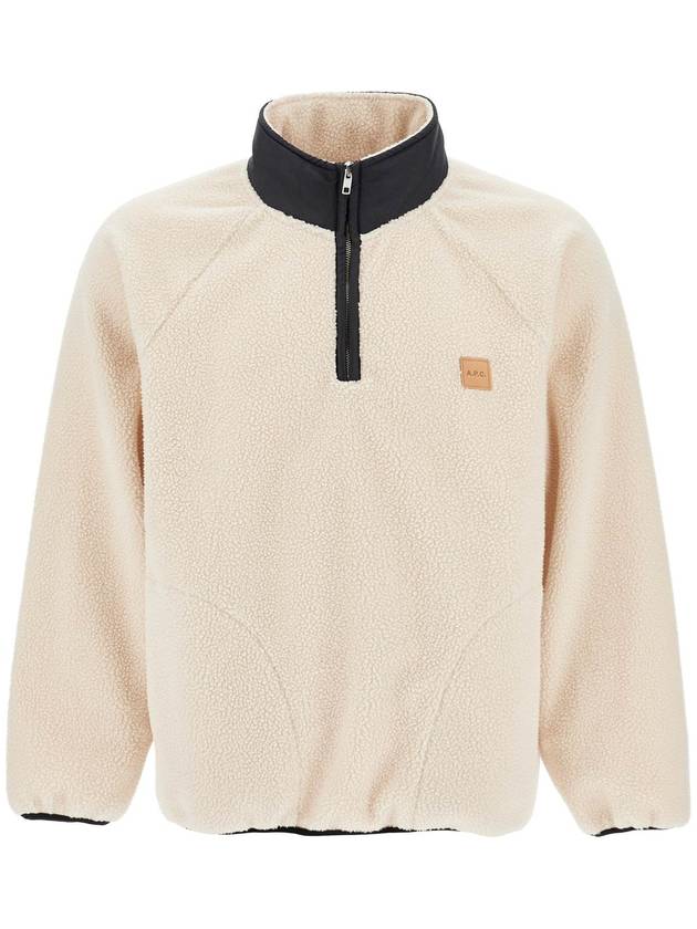 Logo Applique Fleece Sweatshirt Beige - A.P.C. - BALAAN 2