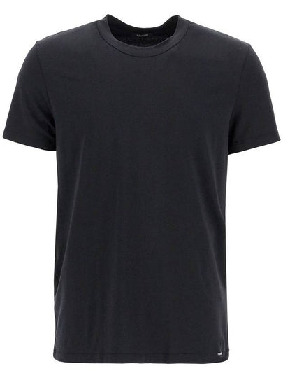 Cotton Modal Crew Neck Short Sleeve T-Shirt Black - TOM FORD - BALAAN 2