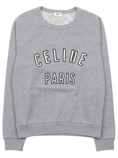 Paris Loose Cotton Fleece Man To Man Grey Melange - CELINE - BALAAN 2