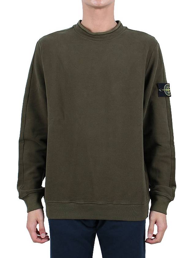 Stretch Cotton Fleece Mock Turtleneck Sweatshirt Olive Green - STONE ISLAND - BALAAN 3