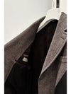 Men's Wool Cashmere Calfskin Maxi Pocket Herringbone Coat - HERMES - BALAAN 4