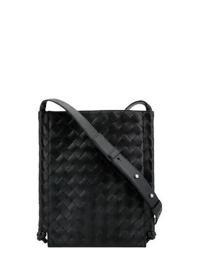 Intrecciato Flat Loop Small Cross Bag Black - BOTTEGA VENETA - BALAAN 2