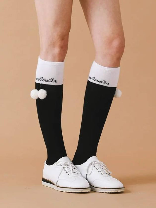 Drop color scheme knee socks BLACK - MONBIRDIE GOLF - BALAAN 1