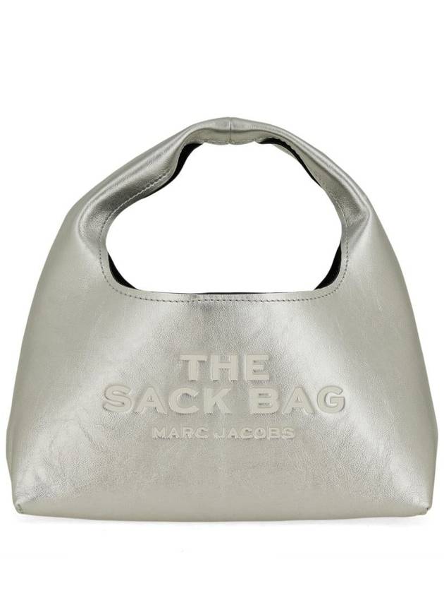 The Metallic Leather Mini Sock Tote Bag Silver - MARC JACOBS - BALAAN 2