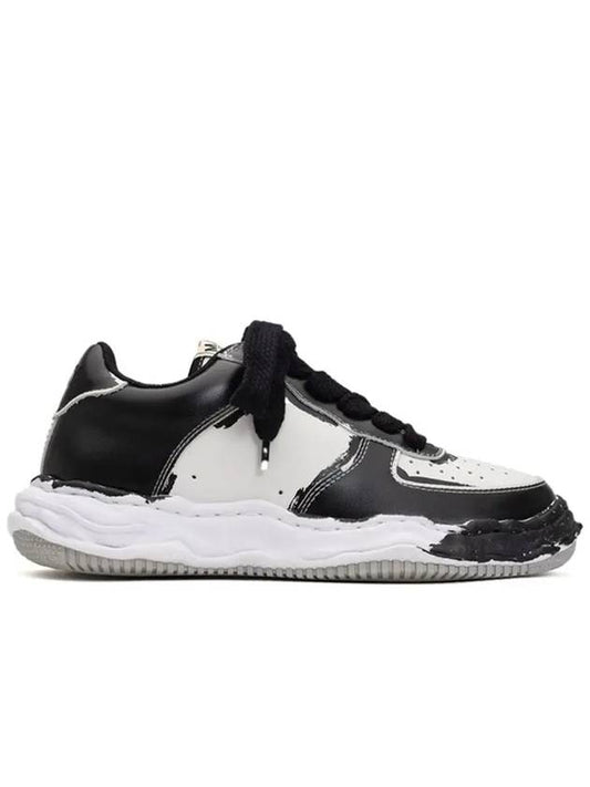 MAISON A11FW725 BLKWHT Wayne OG sole printed leather low-top sneakers - MIHARA YASUHIRO - BALAAN 2