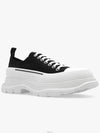 Tread Slick Platform Low Top Sneakers Black White - ALEXANDER MCQUEEN - BALAAN 4