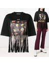 Fringe Fruit Print Short Sleeve T-Shirt Black - MSGM - BALAAN 2