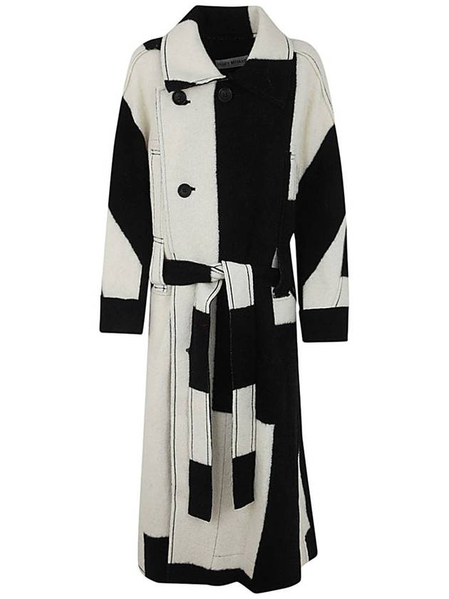 Coat IM38KA334 08 WHITE BLACK - ISSEY MIYAKE - BALAAN 2