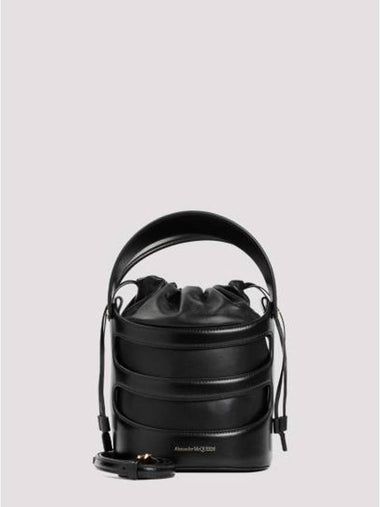 The Rise Leather Bucket Bag Black - ALEXANDER MCQUEEN - BALAAN 1