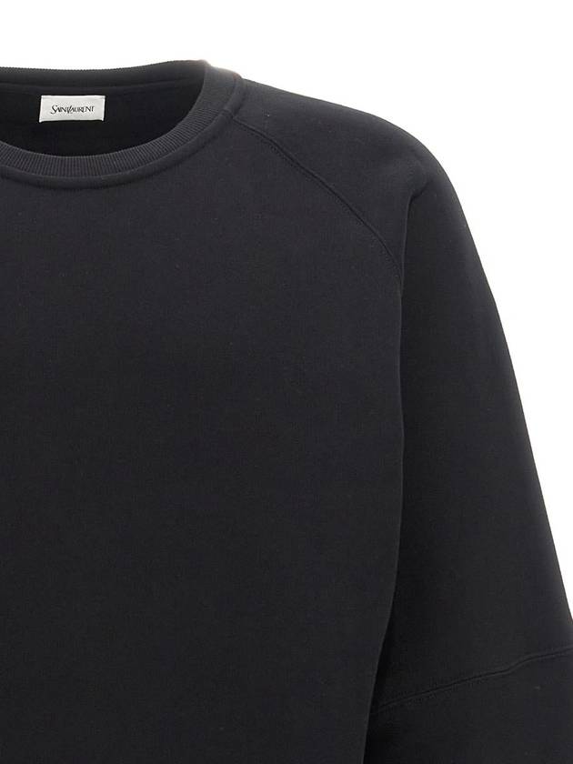 Cotton Sweatshirt Black - SAINT LAURENT - BALAAN 4