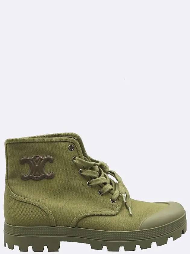 Unused Khaki Color Patapons Triope Lace Up Ankle Boots 260MM - CELINE - BALAAN 4