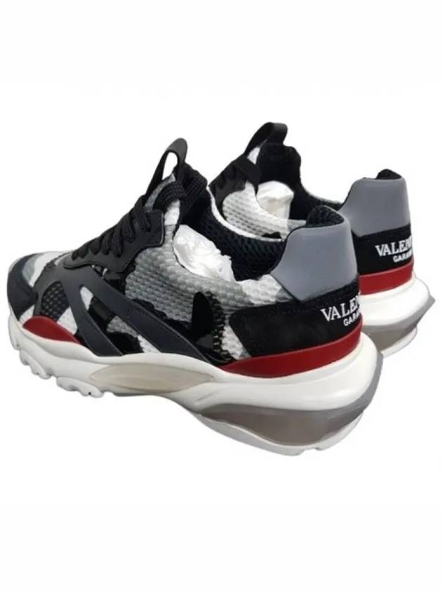 Bounce Camo Low Top Sneakers Black Grey - VALENTINO - BALAAN 7