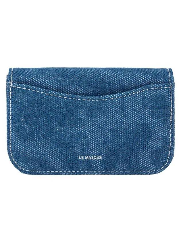 Heartlock compact business card card wallet denim - LE MASQUE - BALAAN 6