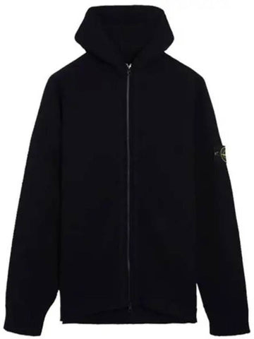 Wappen Patch Knit Zip Up Black Men s Jacket 270589 - STONE ISLAND - BALAAN 1