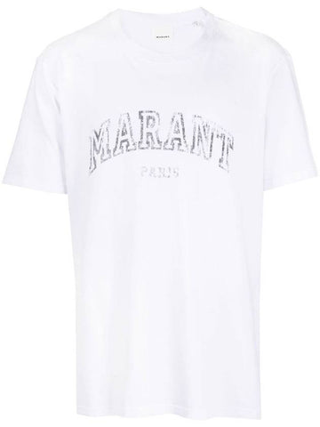 Honore Logo Cotton Short Sleeve T-Shirt White - ISABEL MARANT - BALAAN 1