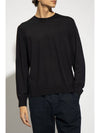 Crew Neck Wool Knit Top Navy - THEORY - BALAAN 3