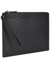 GG Micro Ssima Strap Clutch Bag Black - GUCCI - BALAAN 3