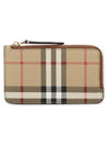 Vintage Check Zipper Card Wallet Beige - BURBERRY - BALAAN 4