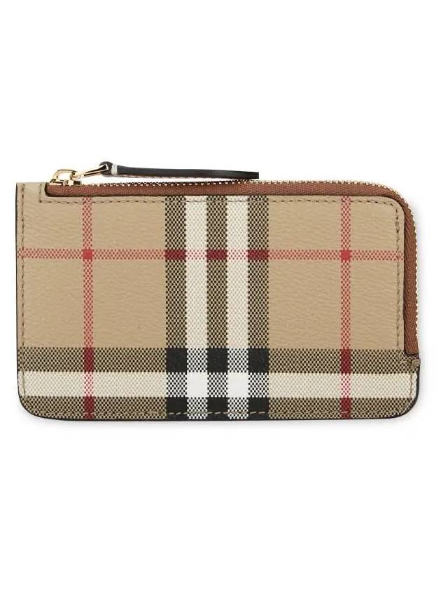 Vintage Check Zipper Card Wallet Beige - BURBERRY - BALAAN 4