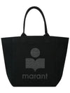 Women's Yenky Glitter Logo Tote Bag Black - ISABEL MARANT - BALAAN 2