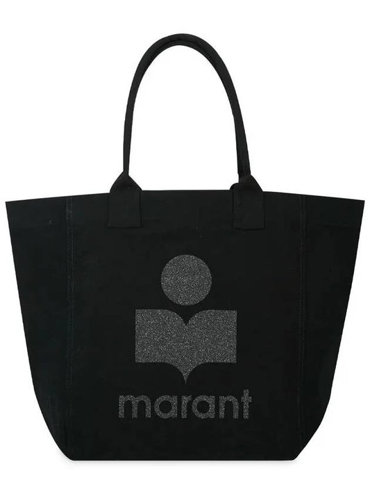 Women's Yenky Glitter Logo Tote Bag Black - ISABEL MARANT - BALAAN 2