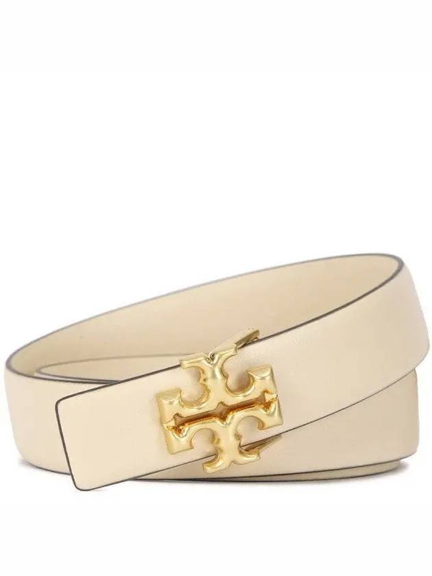 Logo Decorated Buckle Leather Belt Beige - TORY BURCH - BALAAN 2