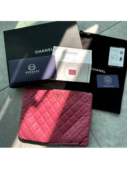 Chanel Women s Classic Caviar Gold Clutch Bag Medium Pink - CHANEL - BALAAN 2