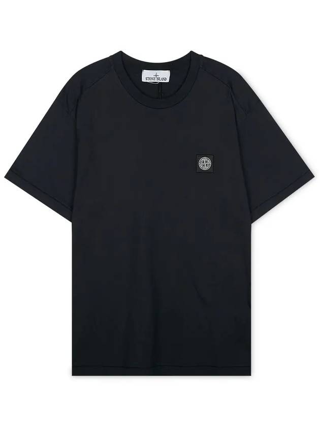 Logo Patch Cotton Short Sleeve T-Shirt Navy - STONE ISLAND - BALAAN 4