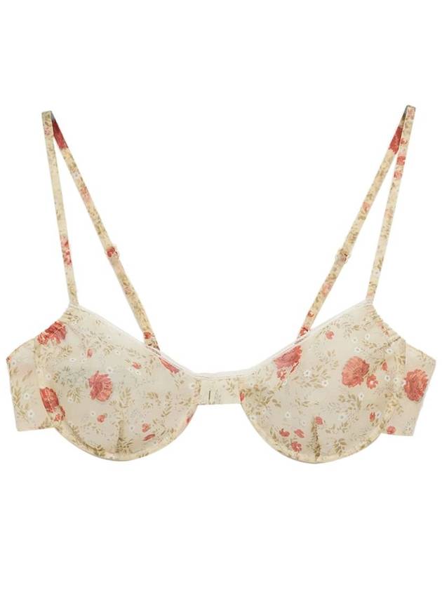 Prada Floral-Print Lace-Trim Bra - PRADA - BALAAN 1