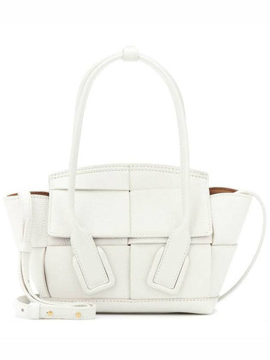 Arco mini 29 strap emboss grainy tote mini calfskin white 600606VCP11 - BOTTEGA VENETA - BALAAN 1