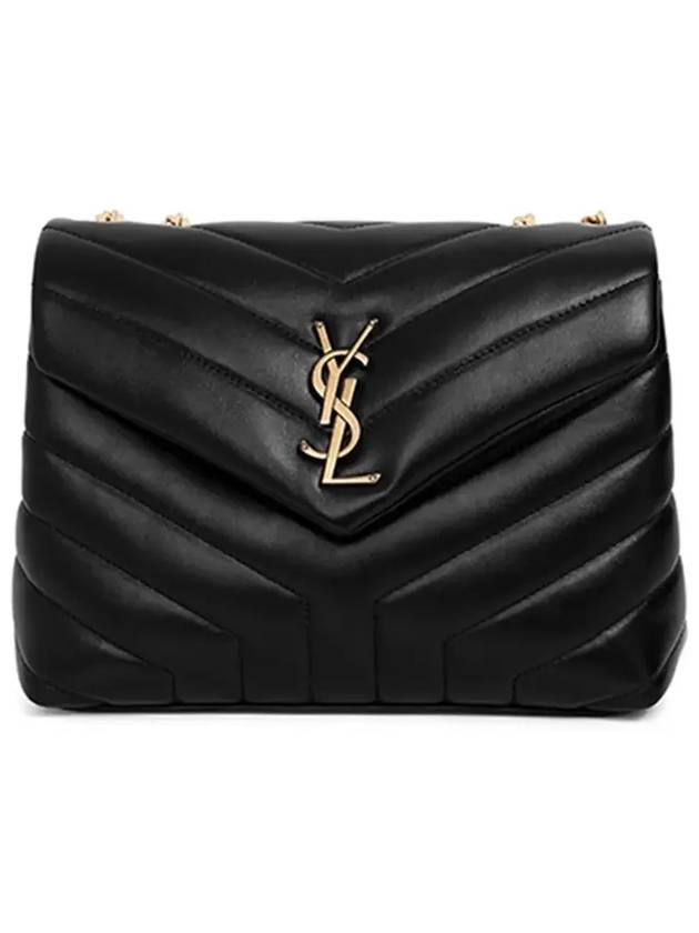 Bronze Monogram Loulou Matelasse Y Leather Small Shoulder Bag Black - SAINT LAURENT - BALAAN 4