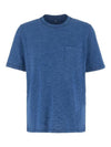 Mélange Effect Crewneck Short Sleeve T-Shirt Blue - BRUNELLO CUCINELLI - BALAAN 2